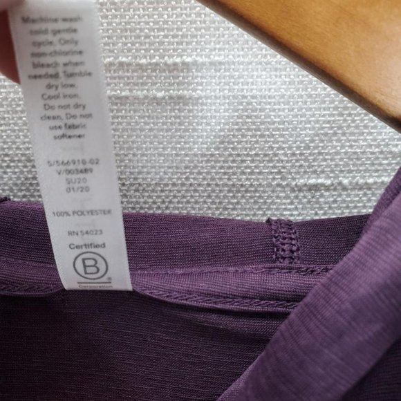Athleta Vapor Hooded Top Womens 1x Purple Short Sleeve Lightweight Cropped - Picture 5 of 9